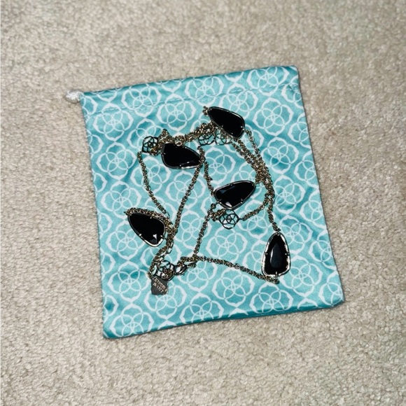 Kendra Scott Silver Necklace with Black Stones - Picture 2 of 2